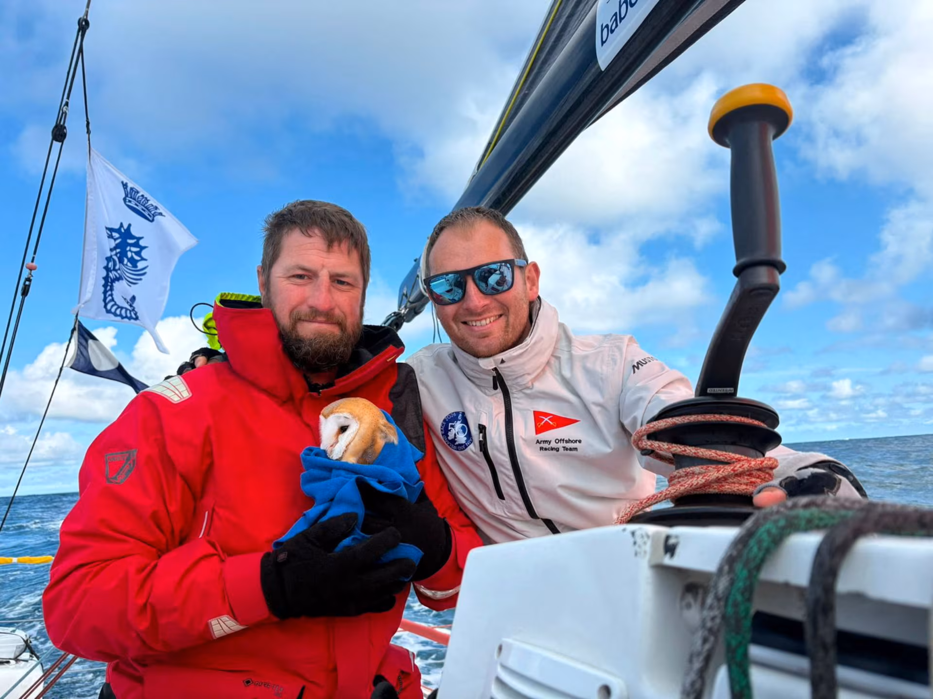 British Army Sailors Rescue Exhausted Owl 70 Miles Out To Sea photo
