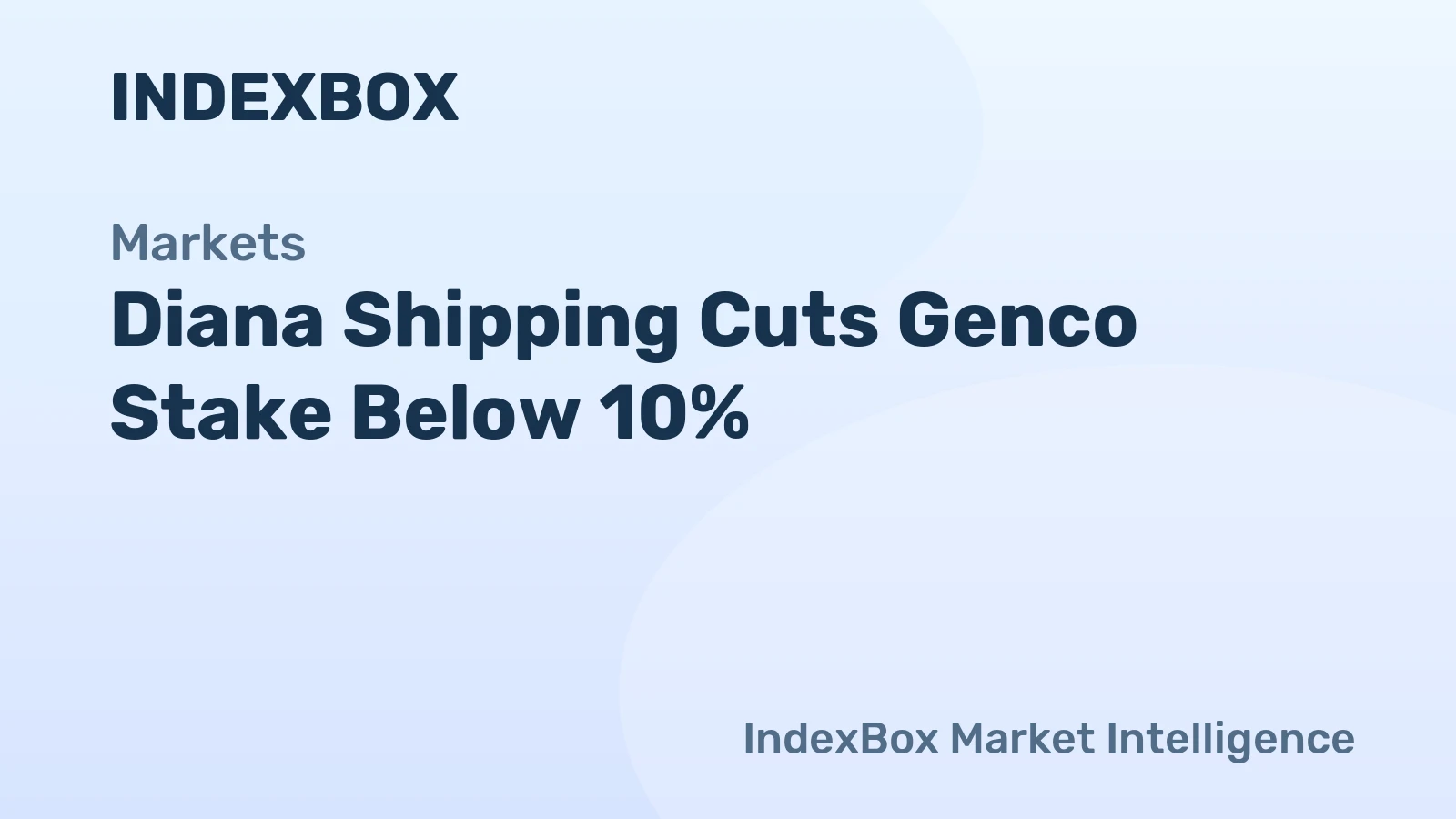 Diana Shipping Cuts Genco Stake Below 10% Weeks After Abandoning Takeover Bid photo