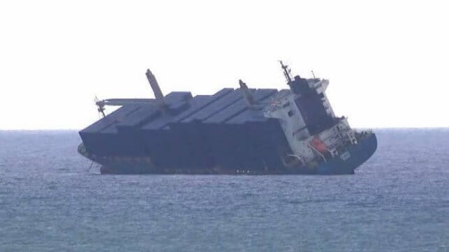 Containership Evacuated After Listing and Losing Boxes