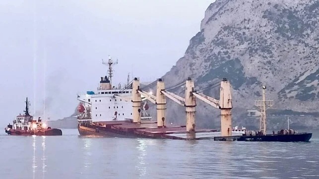 Bulker Beached After Hitting LNG Carrier off Gibraltar