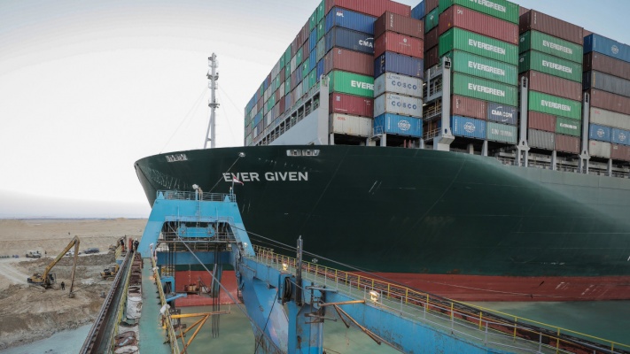 The black box was removed from container ship Ever Given stuck in Suez Canal