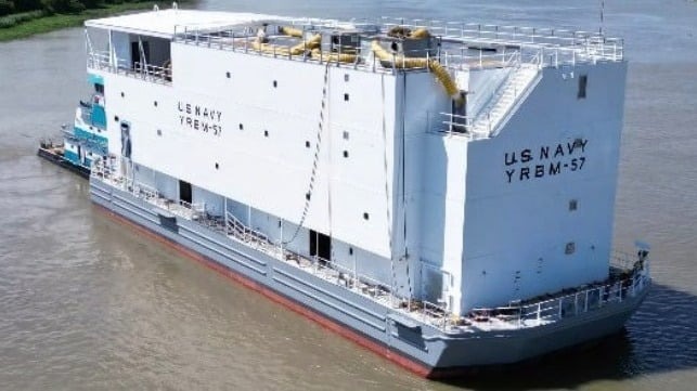 First Accommodation Barge Launched as U.S. Navy Addresses Shipyard Living