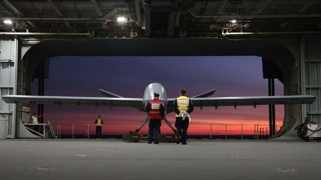 Royal Navy Tests Largest-Ever Unmanned Aircraft on Carrier off Virginia