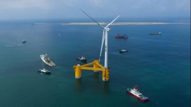 China Floats Out Its Largest Floating Wind Turbine