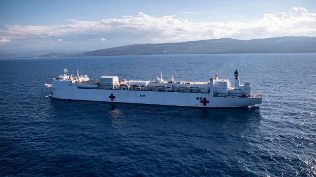 19 Fall Overboard in Boat Mishap Involving U.S. Navy Hospital Ship