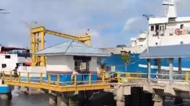 Indonesia Ferry Crashed into Pier Knocking Over Landing Bridge