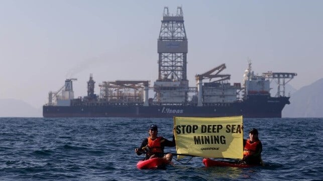 Protestors Demonstrate as Deep-Sea Mining Vessel Completes Trial