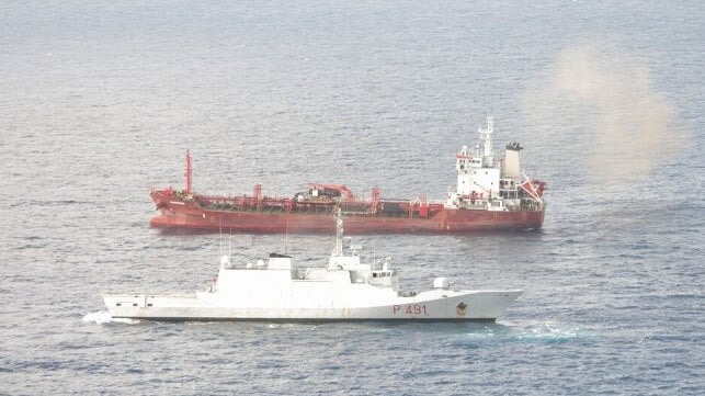 Italian Navy Assists Disabled Tanker After Pirates Steal Cargo