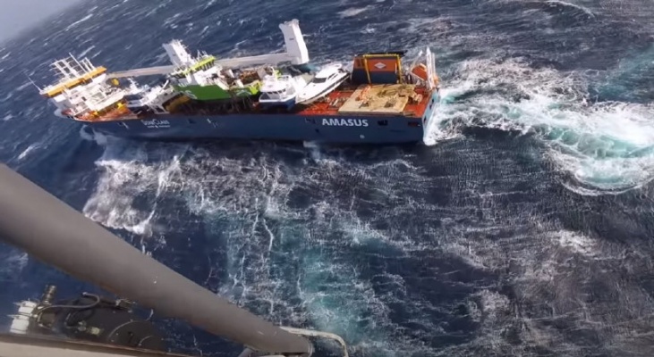 The towing of the Dutch oil ship that lost was postponed