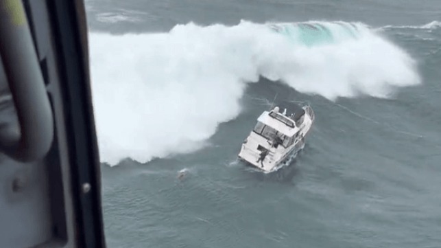 Yacht Thief Rescued Moments Before Boat Capsizes in Surf