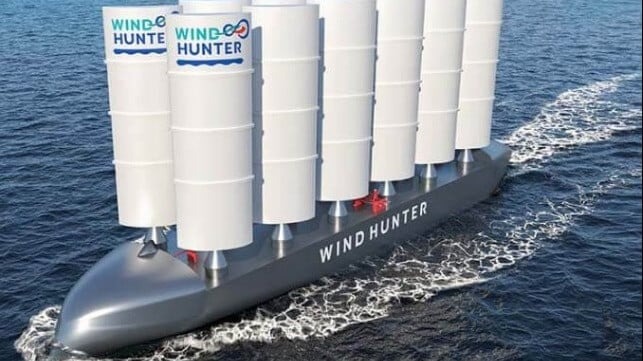 MOL Moves Forward with Wind Hunter Sail-Powered Ship that Produces Hydrogen