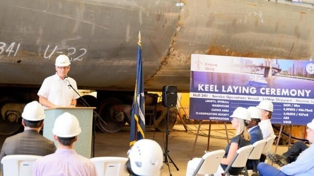 Keel Laying Ceremony for First U.S. Hybrid SOV for Offshore Wind Industry