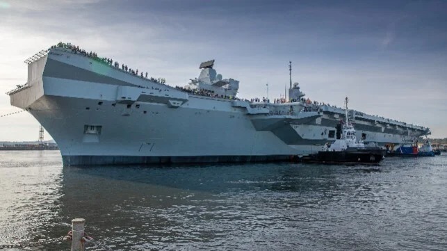 Royal Navy Carrier Heads for Drydock to Repair Shaft Damage