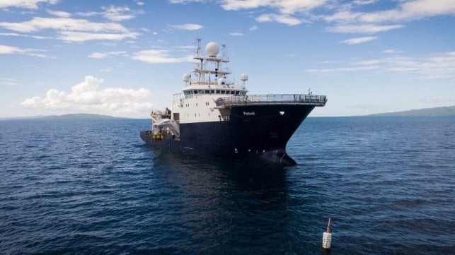 Salvors Right and Refloat U.S. Navy Subsea Vessel R/V Petrel