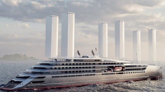 Ponat Present Designs for Sail and Fuel Cell Powered Cruise Ship