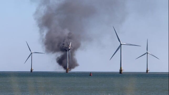 UK Offshore Wind Turbine Catches Fire