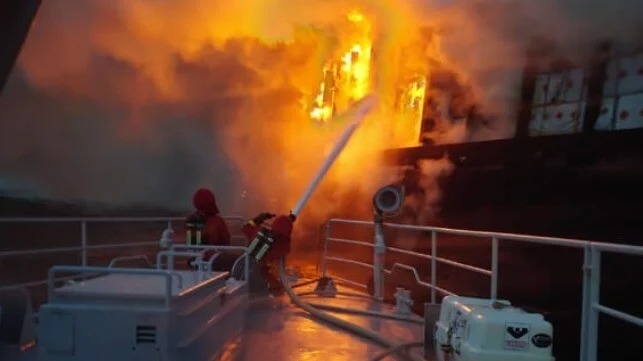 Response Vessel Damaged the Hull of Burning Freighter off Sweden