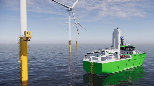 Damen Introduces Design for Fully-Electric SOV with Offshore Charging