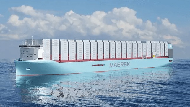 First Steel Cut for Maersk’s Methanol-Fueled 16,200 TEU Boxships