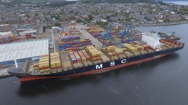 Greenock, Scotland Receives its Largest Boxship as Port Expands Trade