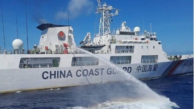 Chinese Vessel Sprays Down Philippine Coast Guard With Water Cannon