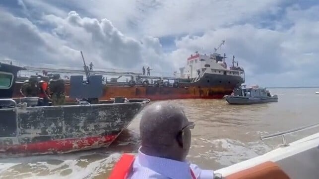 Nigerian Attack Helicopter Destroys Oil Theft Tanker