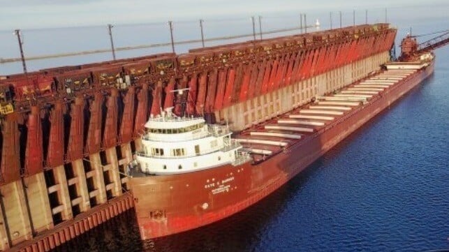 Historic Laker Briefly Grounds on Sandbar in Lake Michigan